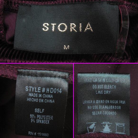Storia Velvet Trapeze Dress Sz M Shiny Ribbed Wine Red Sleeveless Mock Neck - Picture 7 of 8